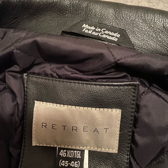 Leather & Wool Bomber Jacket - red & black - Picture 2 of 7